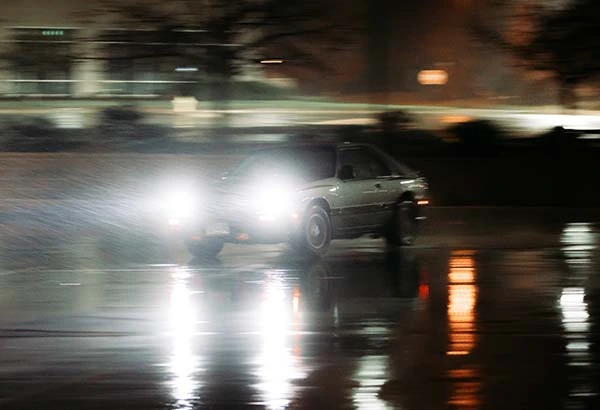 car during the rain
