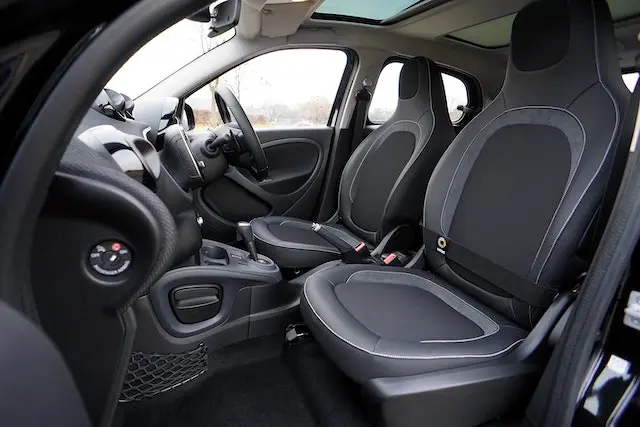 Black interior of a car