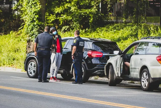 police on a road