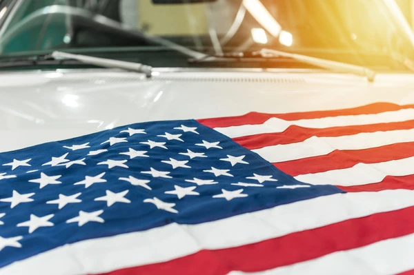American-flag-on-a-car