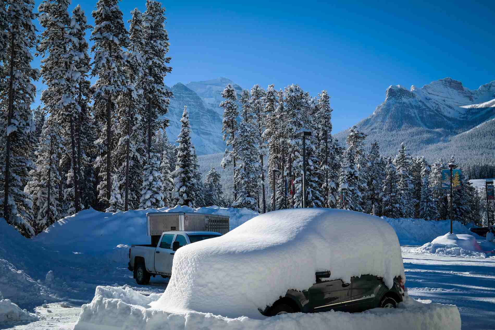 Car covered with snow