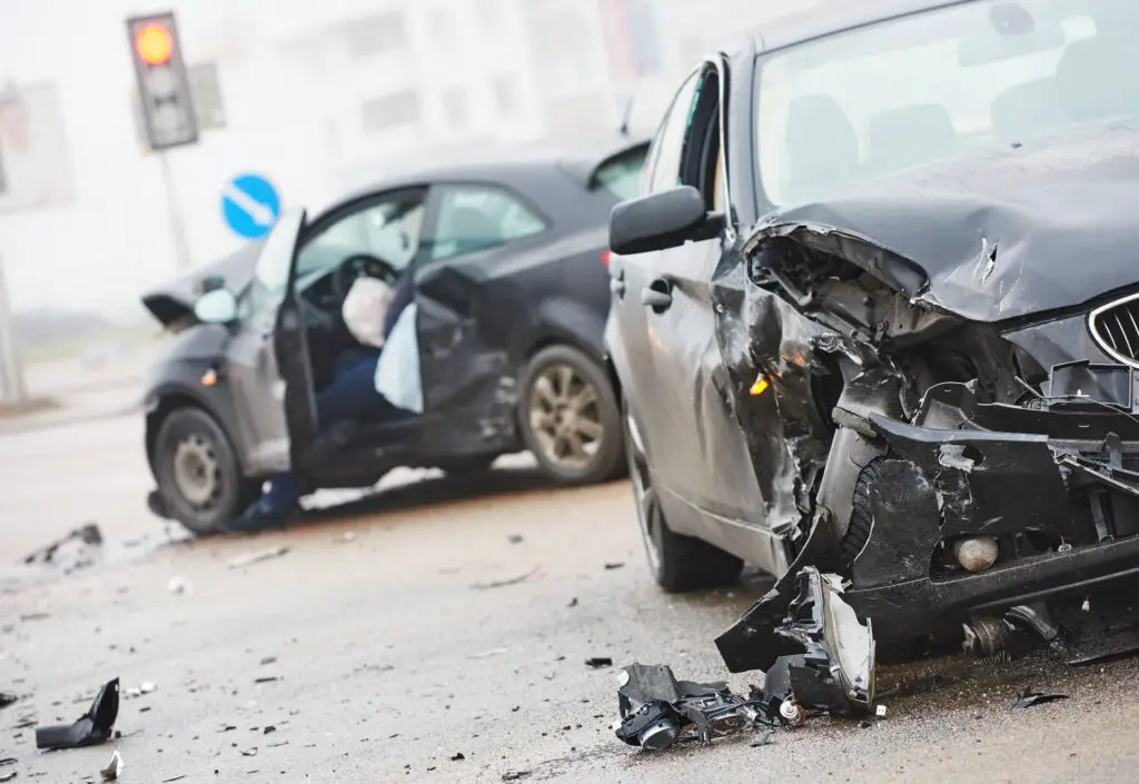 car crash collision in urban street