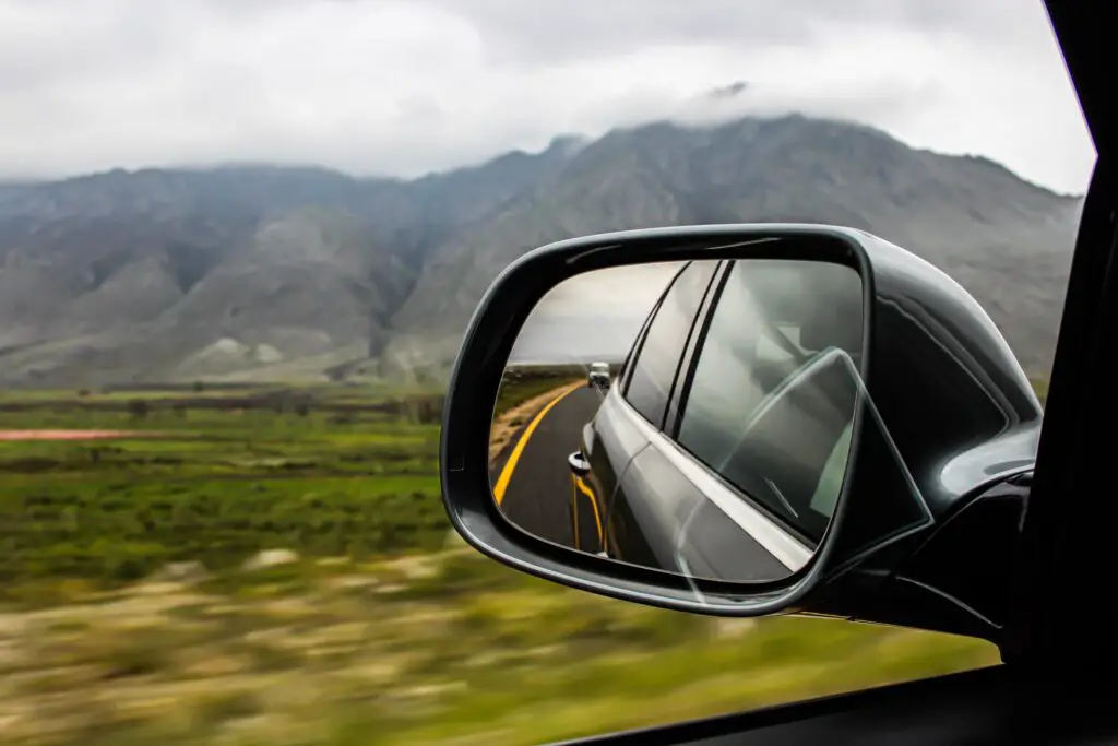 A side mirror on a car