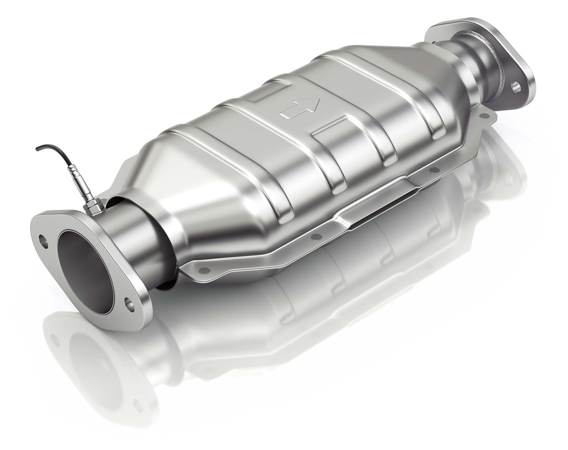 Catalytic converter with sensor flue gas