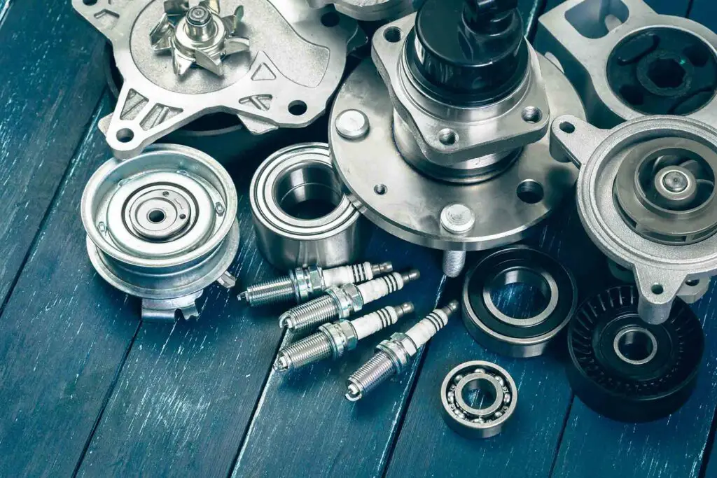 Various car parts on the table