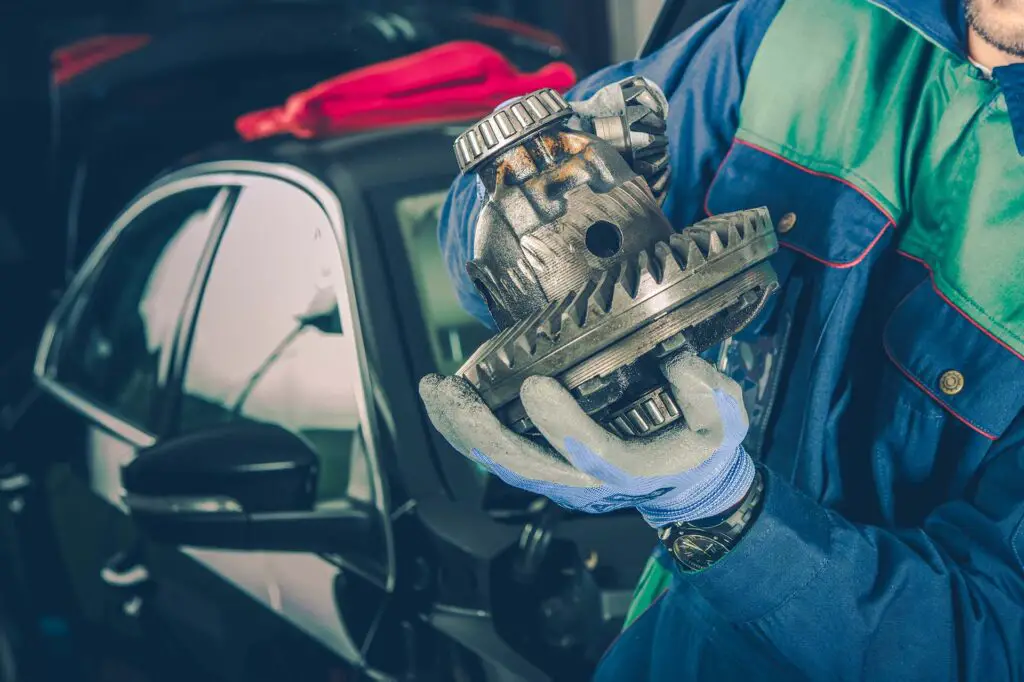 Mechanic holding a differential