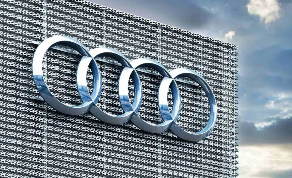 Audi emblem on a building