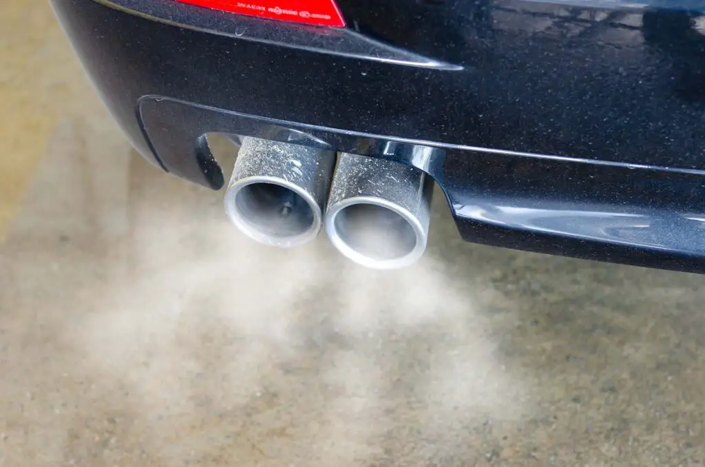 Smoke coming out of a tailpipe