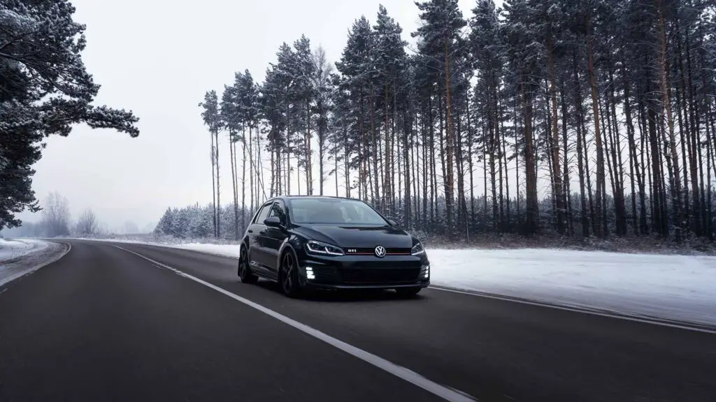 Volkswagen Golf car on the road