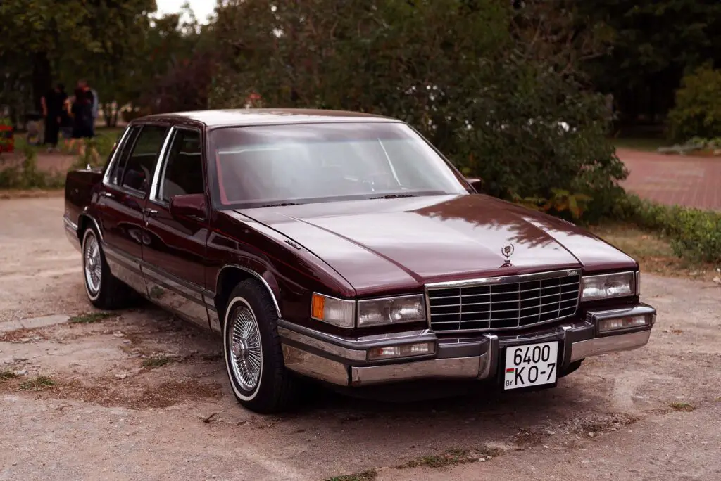 A brown Cadillac