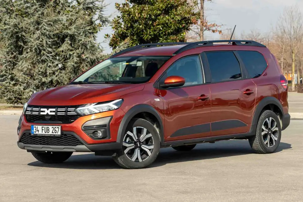 An orange Dacia Jogger car