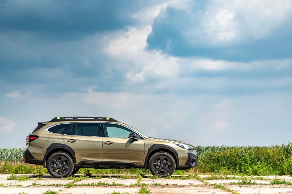 A Subaru Outback in nature