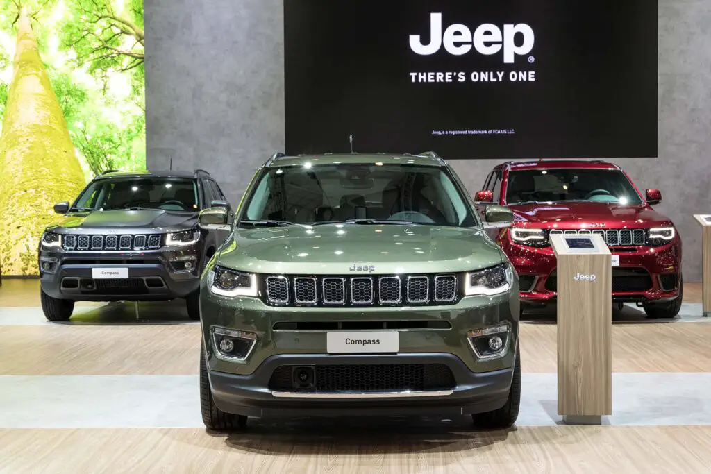 Jeep Compass display at the dealership