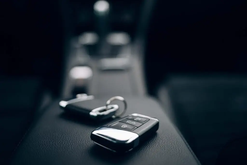 Car keys inside an automobile