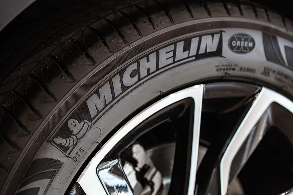 Closeup of new MICHELIN tire