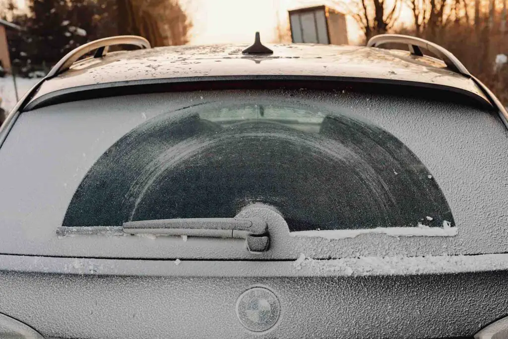 Vehicle covered with snow