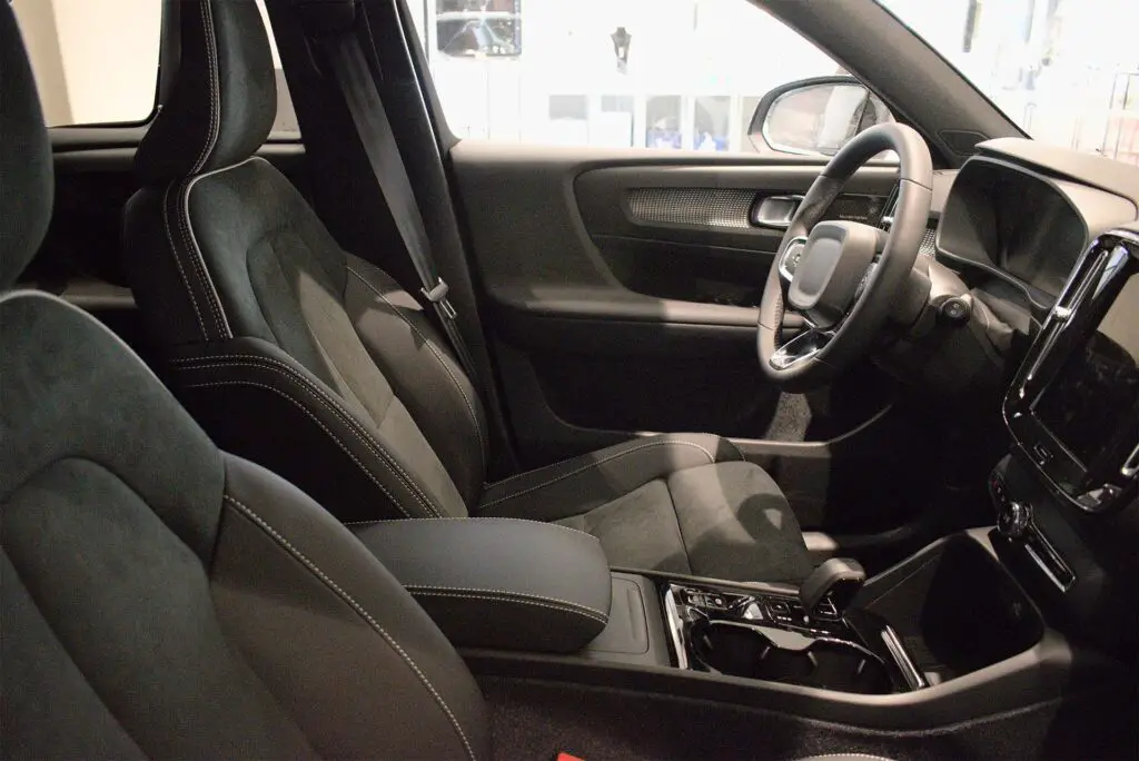 Elegant black car interior