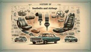 History of Seatbelts and Airbags AI generated