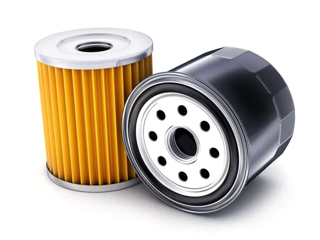 Two car oil filters