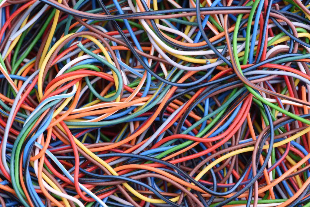 Numerous colorful wires