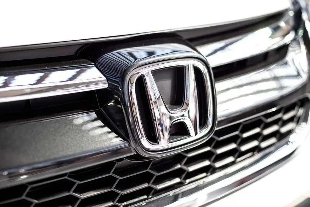 Detail of the Honda car in Belgrade, Serbia.