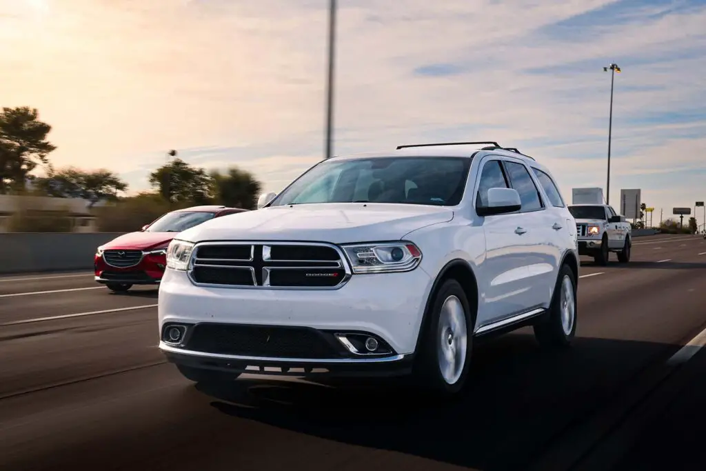 White Dodge Durango on Street