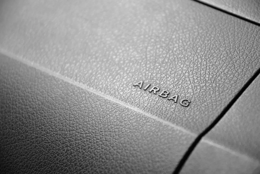 An airbag panel in a car