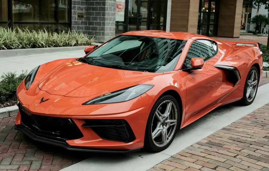 An orange Chevrolet Corvette