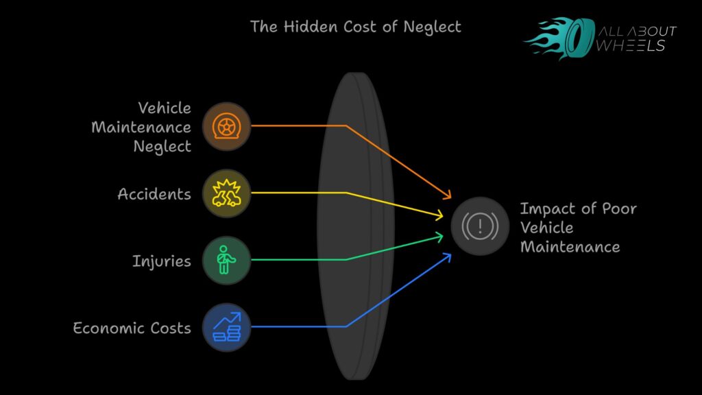 Different impact of poor vehicle maintenance