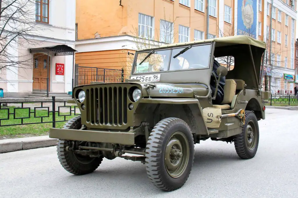 American command car Willys MB exhibited at the annual Victory day Parade.