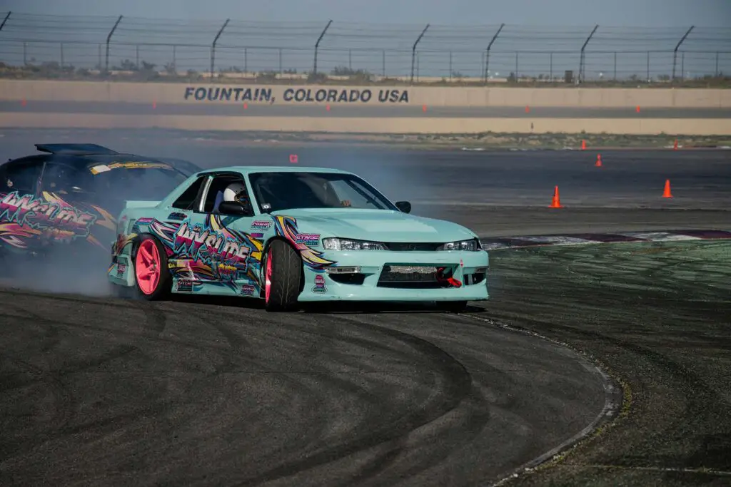 A car drifting on a racing event in Colorado USA