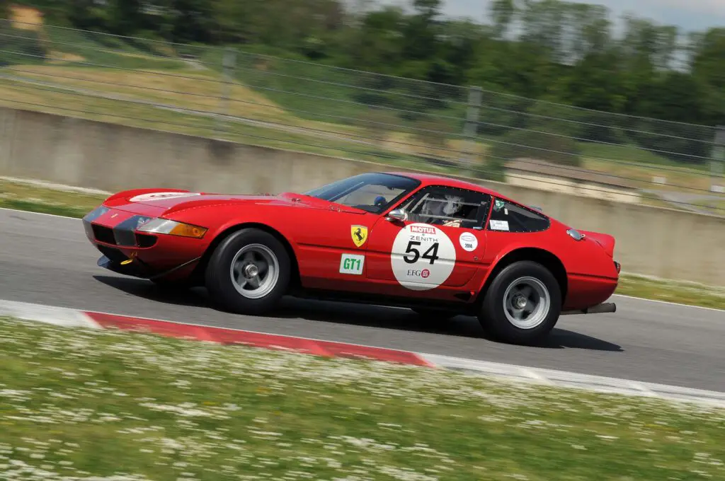 Mugello Historic Classic 25 April 2014: FERRARI 365 GTB4 Gr.IV 1971 driven by Arnold MEIER during practice on Mugello Circuit, Italy.