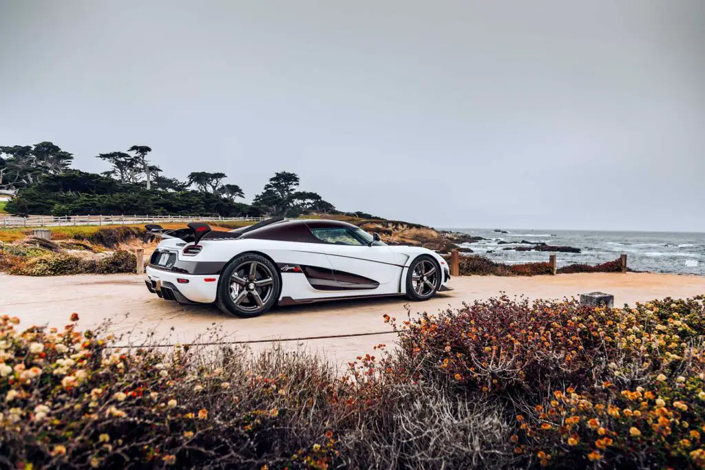 The Koenigsegg Agera RS on a beach