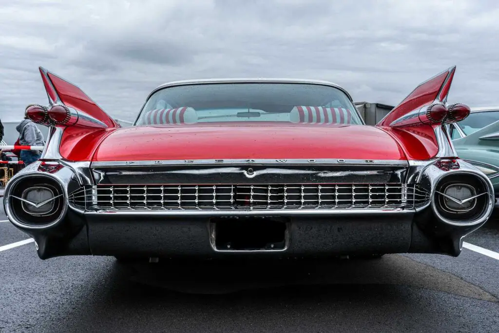 A red Cadillac